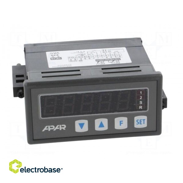 Counter: electronical | 5-digit LED | pulses/flow | SPDT | 230VAC paveikslėlis 9