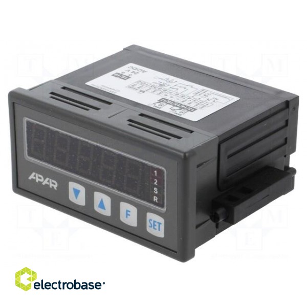 Counter: electronical | 5-digit LED | pulses/flow | SPDT | 24VDC paveikslėlis 1