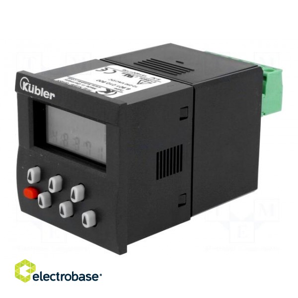 Counter: electronical | LCD | pulses | 999999 | 250VAC/2A | IP65 image 1