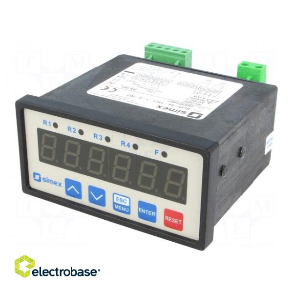 Counter: electronical | LED | pulses | -99999÷999999 | supply | IP64 paveikslėlis 1