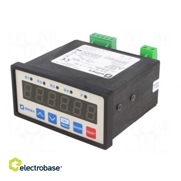 Counter: electronical | LED | pulses | -99999÷999999 | supply | IP64 paveikslėlis 2