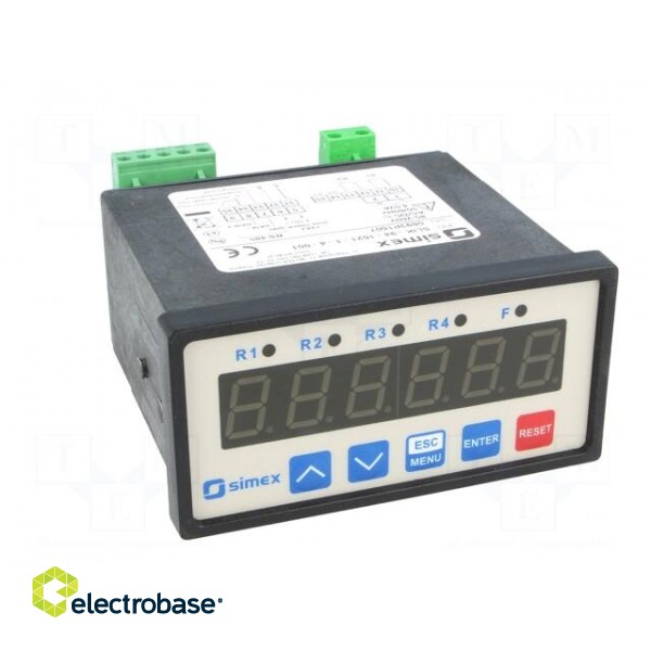 Counter: electronical | LED | pulses | -99999÷999999 | supply | IP64 paveikslėlis 9