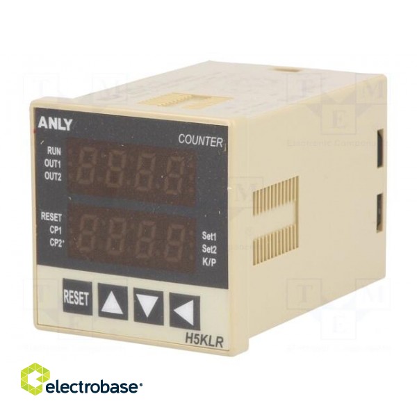 Counter: electronical | LED x2 | pulses | 9999 | DPDT | IN 1: NPN,PNP paveikslėlis 1