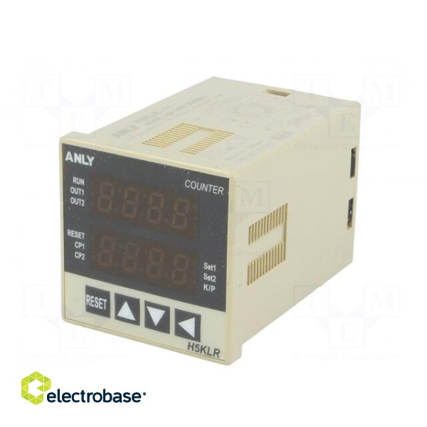 Counter: electronical | LED x2 | pulses | 9999 | DPDT | IN 1: NPN,PNP paveikslėlis 2