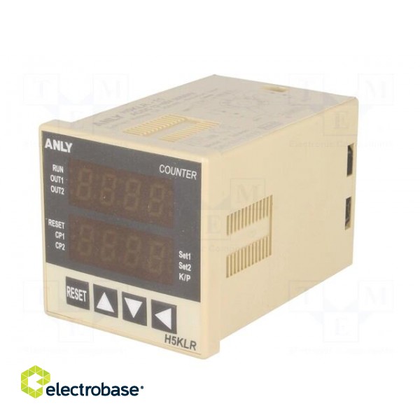 Counter: electronical | LED x2 | pulses | 9999 | DPDT | IN 1: NPN,PNP фото 2