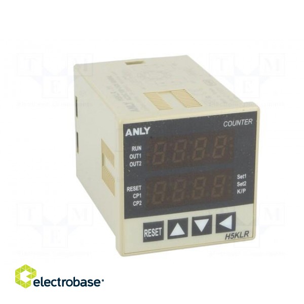 Counter: electronical | LED x2 | pulses | 9999 | DPDT | IN 1: NPN,PNP paveikslėlis 9