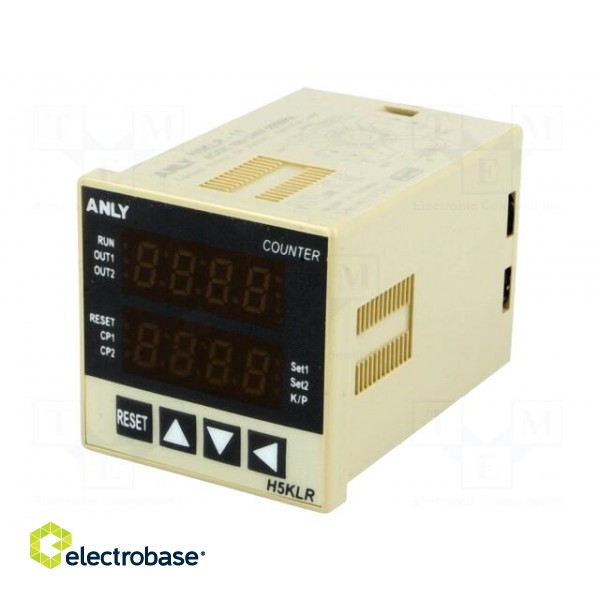 Counter: electronical | LED x2 | pulses | 9999 | DPDT | IN 1: NPN,PNP paveikslėlis 1