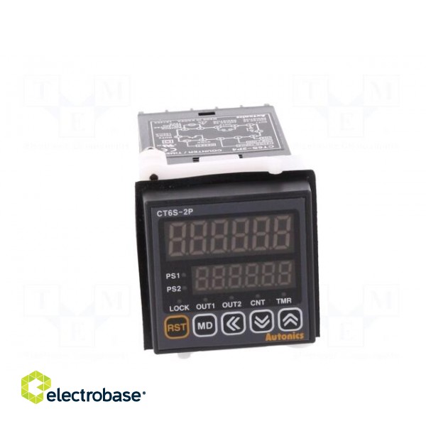 Counter: electronical | LED x2 | time/pulses | SPST | IN 1: NPN,PNP фото 9