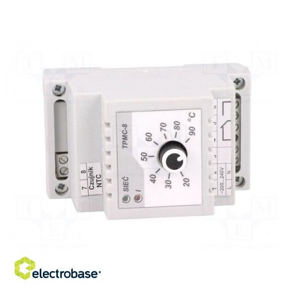 Module: regulator | NTC 47kOhm | temperature | NC,relay | DIN | 20÷90°C image 9