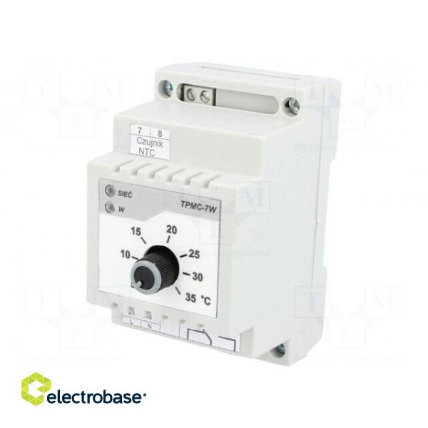 Module: regulator | NTC 47kOhm | temperature | NO,relay | DIN | 5÷35°C image 1