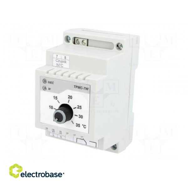 Module: regulator | NTC 47kOhm | temperature | NO,relay | DIN | 5÷35°C image 2