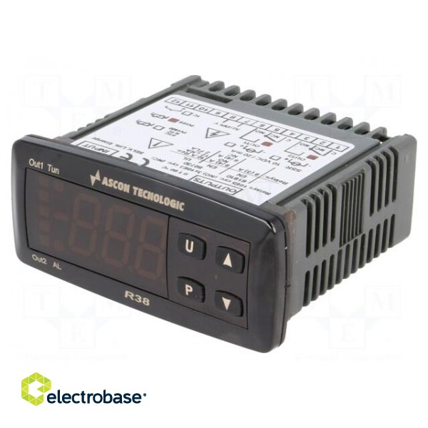 Module: regulator | Pt100 | temperature | SPDT | OUT 2: SPDT | on panel фото 1