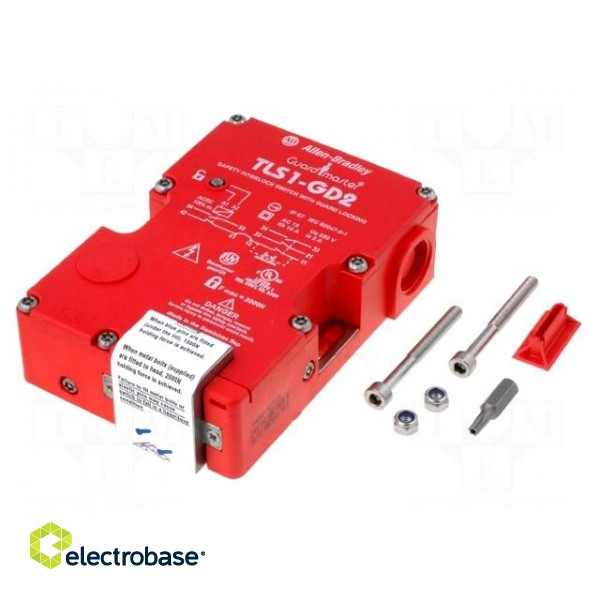 Safety switch: bolting | TLS3-GD2 | NC x2 | IP66 | plastic | red | 230VDC
