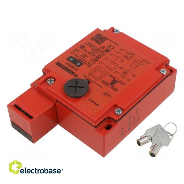 Safety switch: bolting | XCSE | NC + NO | IP67 | metal | red | 24VDC | 2kN фото 1