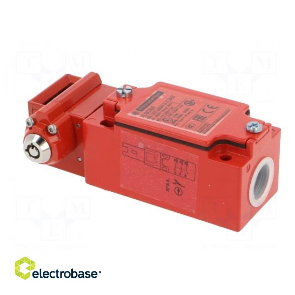 Safety switch: key operated | XCSC | NC + NO x2 | IP67 | metal | red image 4
