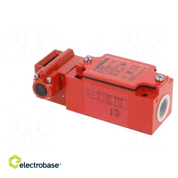 Safety switch: key operated | XCSB | NC + NO x2 | IP67 | metal | red image 4