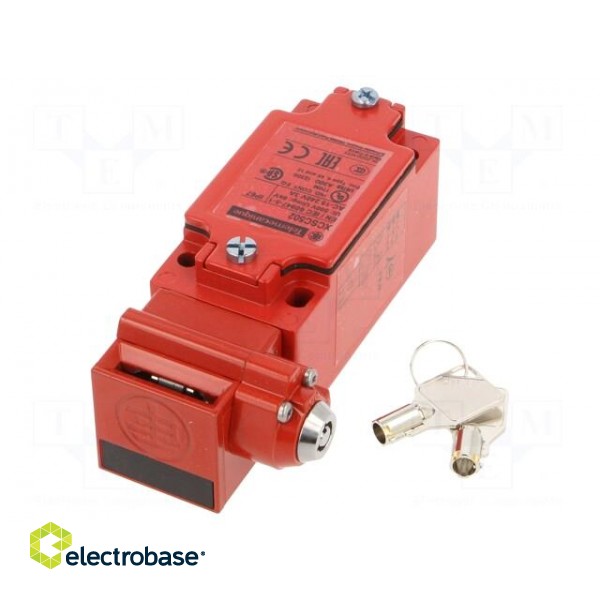 Safety switch: key operated | XCSC | NC + NO x2 | IP67 | metal | red image 1