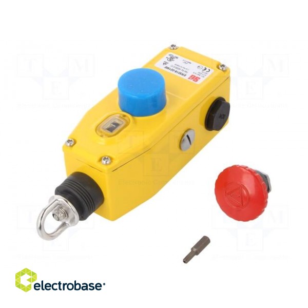 Safety switch: rope | NC x2 + NO | ER5018 | -25÷80°C | IP67 | yellow