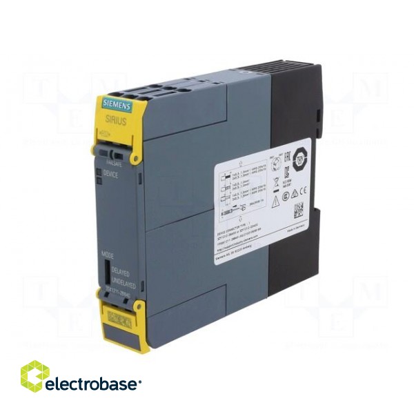 Module: safety relay | 24VDC | for DIN rail mounting | 3SK1 | IP20 фото 1