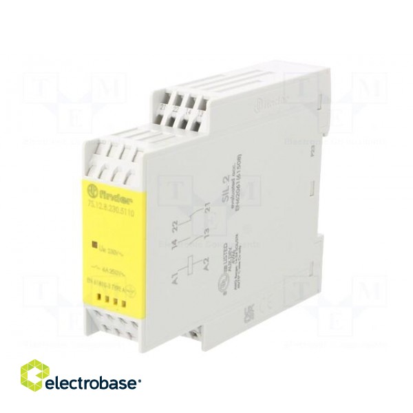 Module: safety relay | 7S | Usup: 230VAC | OUT: 2 | -40÷70°C | IP20 | 250V image 1