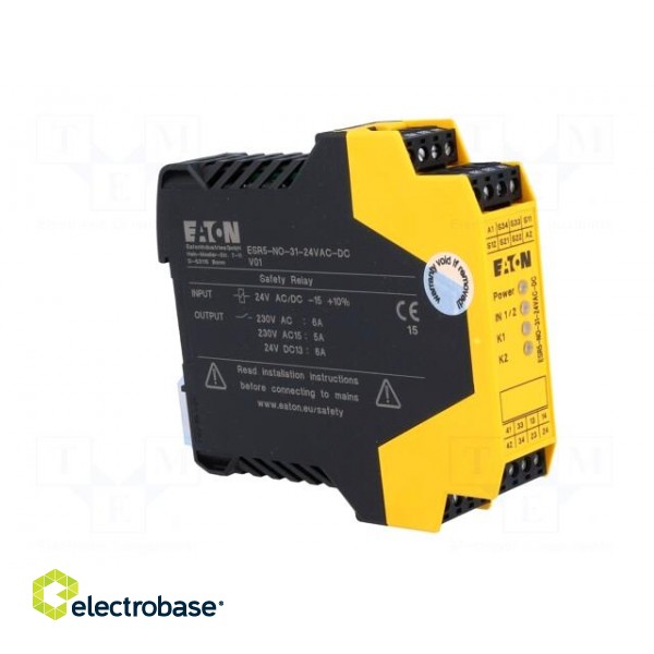 Module: safety relay | ESR5 | 24VAC | 24VDC | IN: 3 | -20÷55°C | IP20 image 8