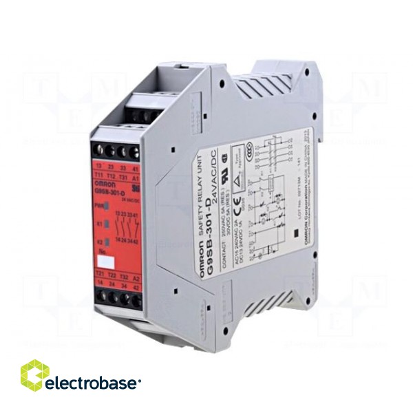 Module: safety relay | G9SB | 24VAC | 24VDC | IN: 1 | -25÷55°C