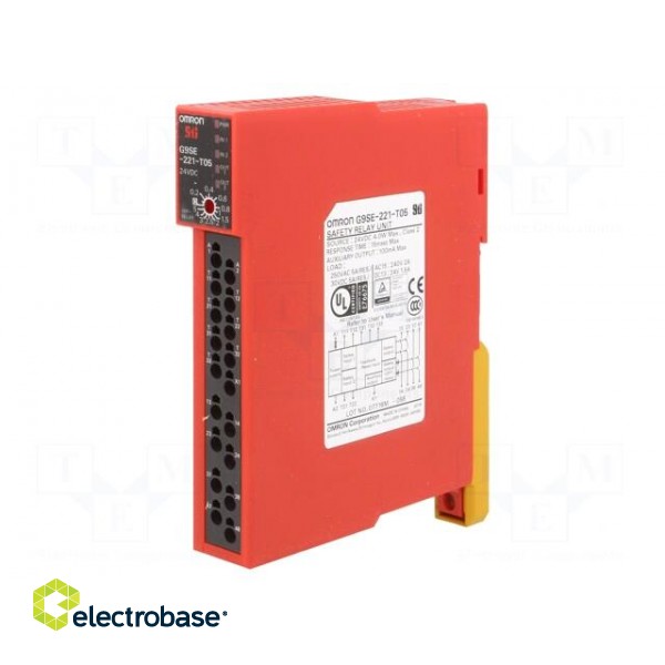 Module: safety relay | G9SE | 24VDC | IN: 4 | for DIN rail mounting фото 1