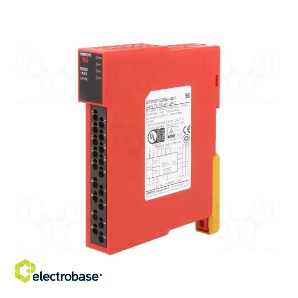 Module: safety relay | G9SE | 24VDC | IN: 4 | for DIN rail mounting фото 1