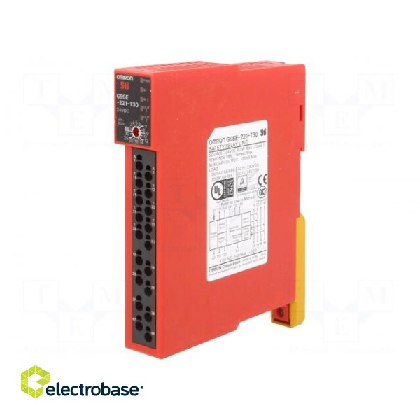 Module: safety relay | Series: G9SE | 24VDC | IN: 4 | Mounting: DIN | IP20 paveikslėlis 1