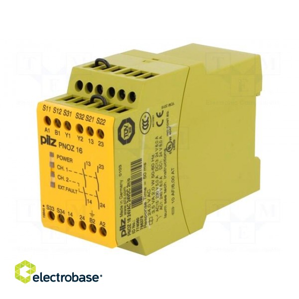Module: safety relay | PNOZ 16 | 24VAC | Usup: 24VDC | Contacts: NO x2 image 1