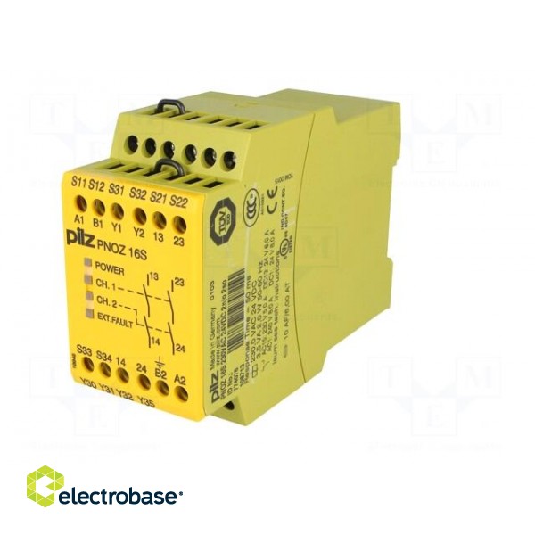 Module: safety relay | PNOZ 16S | 230VAC | Contacts: NO x2 | IN: 2 | IP40 фото 2