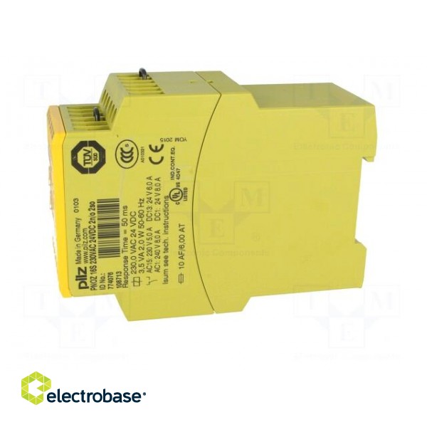 Module: safety relay | PNOZ 16S | 230VAC | Contacts: NO x2 | IN: 2 | IP40 image 3