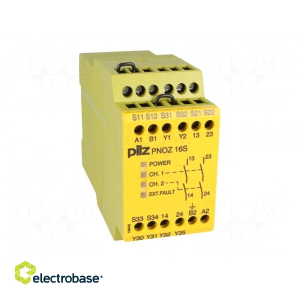 Module: safety relay | PNOZ 16S | 230VAC | Contacts: NO x2 | IN: 2 | IP40 image 9