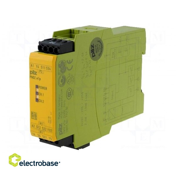 Module: safety relay | PNOZ e1p C | Usup: 24VDC | IN: 2 | OUT: 5 | IP40