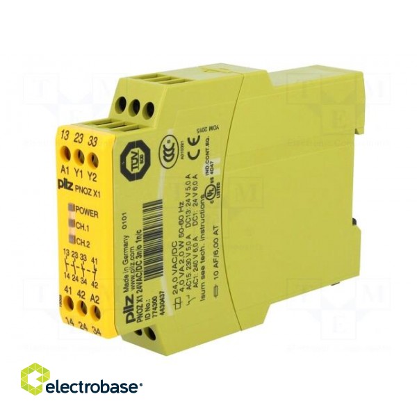 Module: safety relay | Series: PNOZ X1 | 24VDC | 24VAC | IN: 1 | OUT: 4 image 1