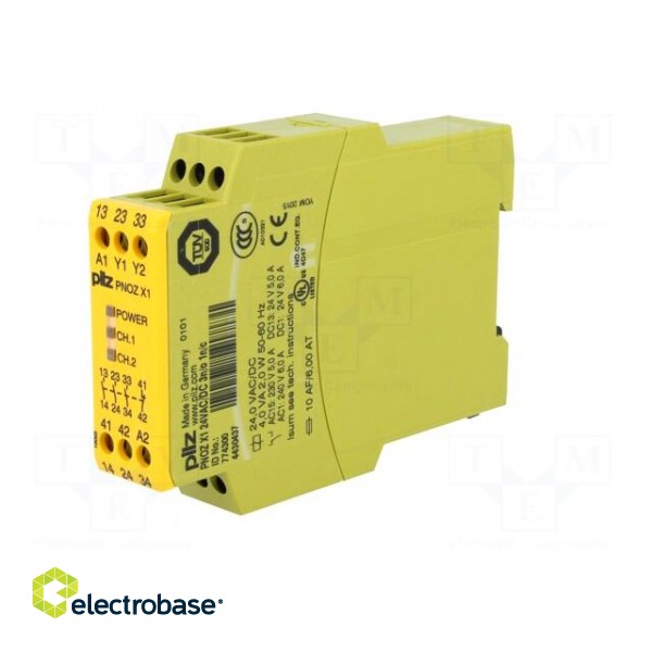 Module: safety relay | Series: PNOZ X1 | 24VDC | 24VAC | IN: 1 | OUT: 4 image 2