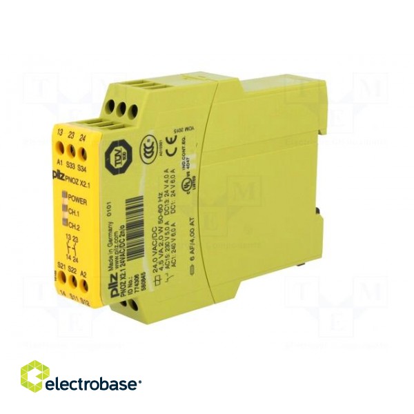 Module: safety relay | Series: PNOZ X2.1 | 24VDC | 24VAC | IN: 2 | OUT: 2 paveikslėlis 2
