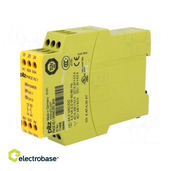 Module: safety relay | Series: PNOZ X2.1 | 24VDC | 24VAC | IN: 2 | OUT: 2 image 1