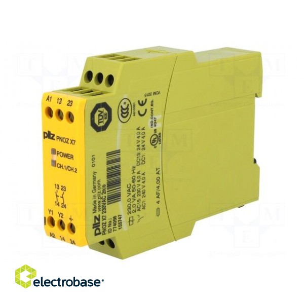 Module: safety relay | Series: PNOZ X7 | 230VAC | Contacts: NO x2 image 1