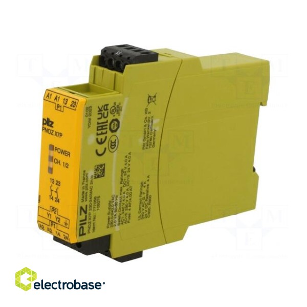 Module: safety relay | PNOZ X7P | Usup: 230÷240VAC | IN: 1 | OUT: 2 | IP40 image 1