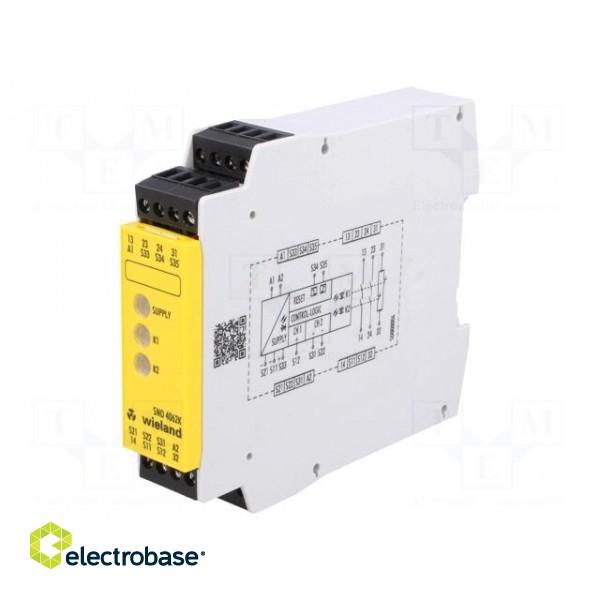 Module: safety relay | 24VAC | Contacts: NC + NO x2 | Mounting: DIN image 1