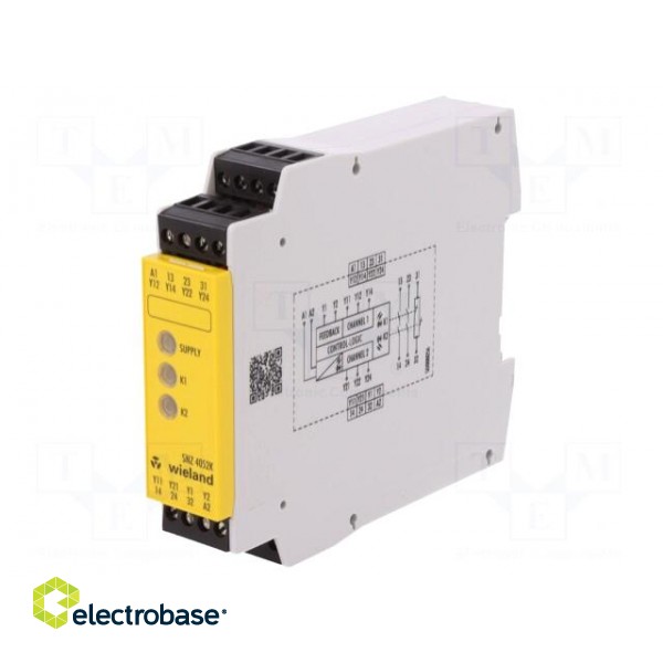 Module: safety relay | 24VAC | Contacts: NC + NO x2 | Mounting: DIN image 1