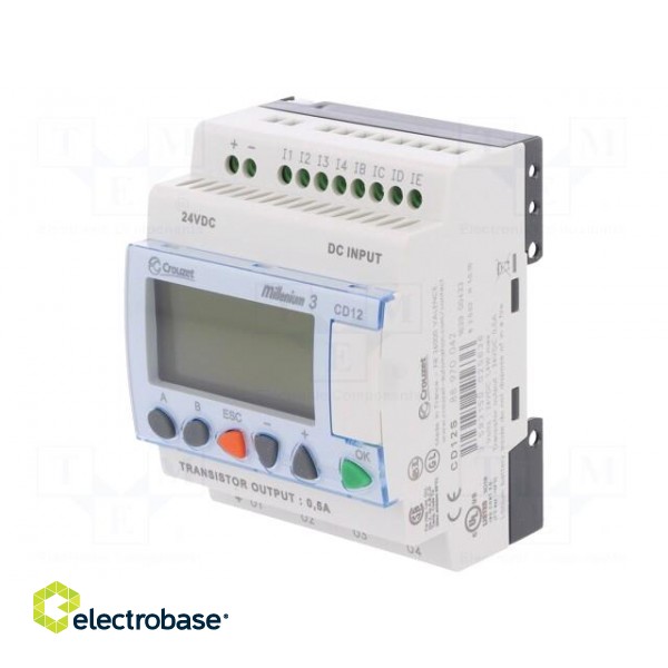 Programmable relay | IN: 8 | OUT: 4 | OUT 1: transistor | 24VDC | DIN фото 1