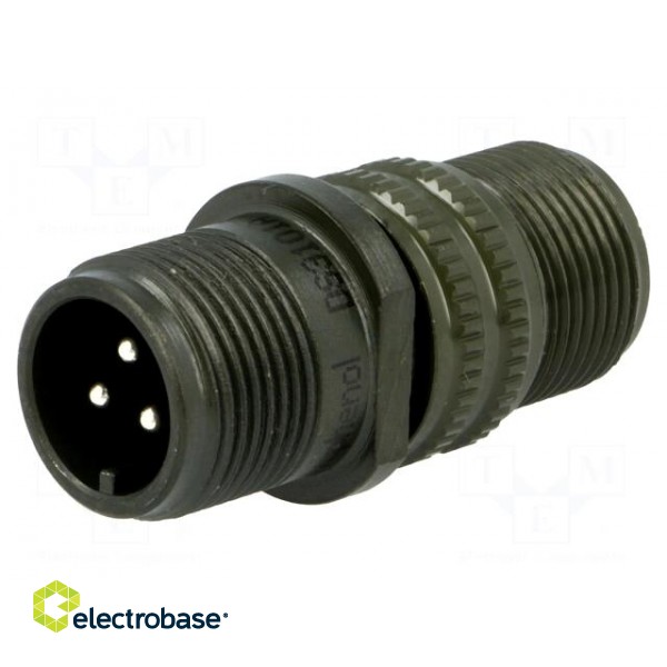 Connector: circular | Series: DS/MS | plug | male | PIN: 3 | for cable image 1