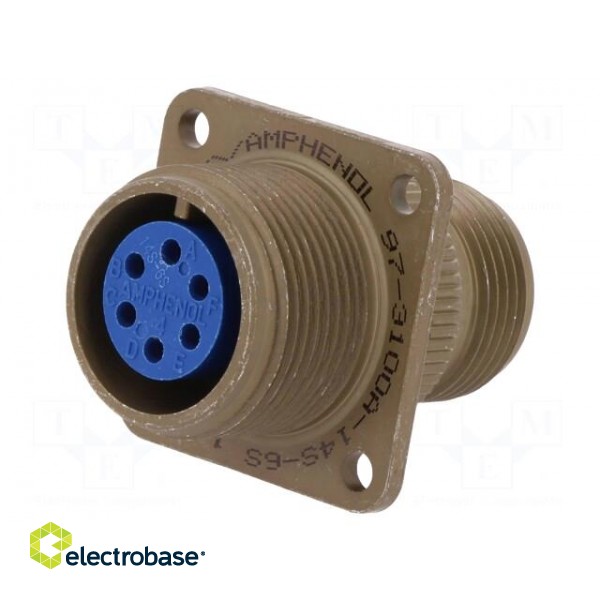 Connector: circular | Series: 97 | socket,plug | female | PIN: 6 | 13A image 1