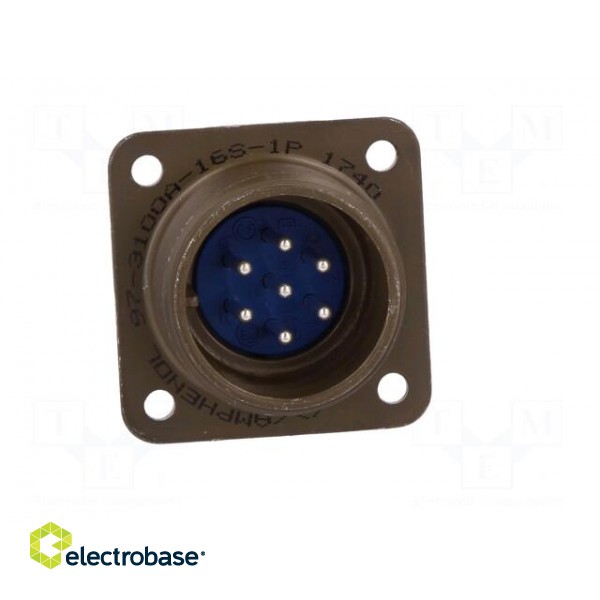 Connector: circular | socket | PIN: 7 | male | soldering | 97 | 13A | olive image 9