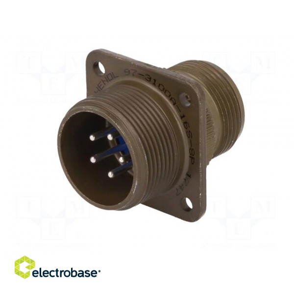 Connector: circular | socket | PIN: 5 | male | soldering | 97 | 13A | olive image 2
