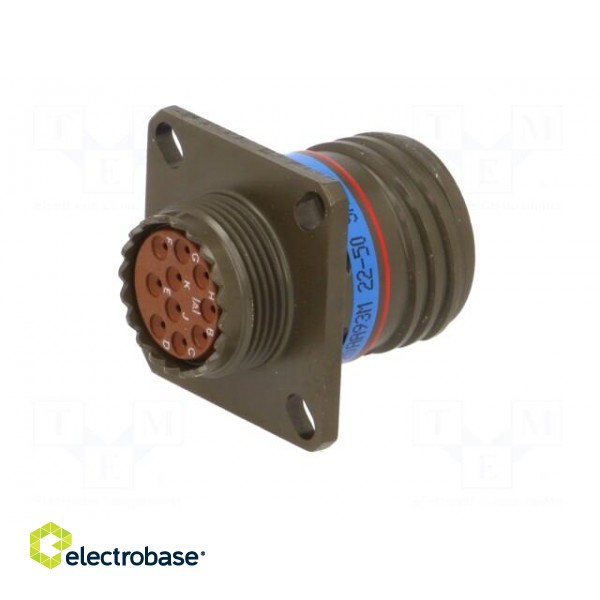 Connector: military | socket | female | PIN: 10 | size 13 | olive | 7.5A image 6