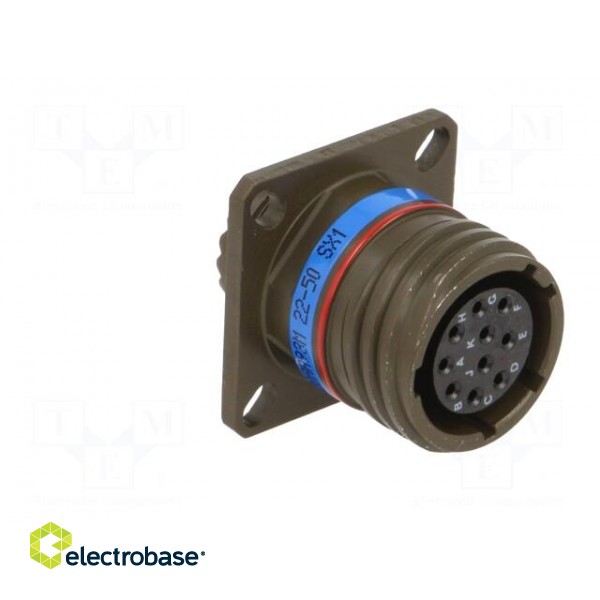 Connector: military | socket | female | PIN: 10 | size 13 | olive | 7.5A image 8