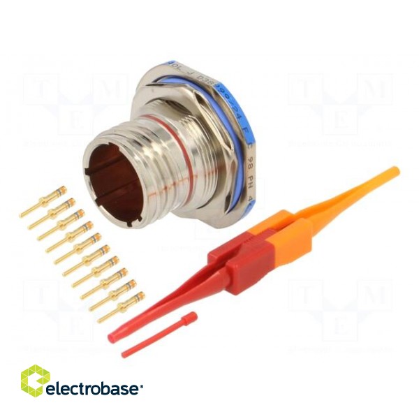 Connector: military | socket | male | PIN: 10 | size 13 | silver | crimped paveikslėlis 1